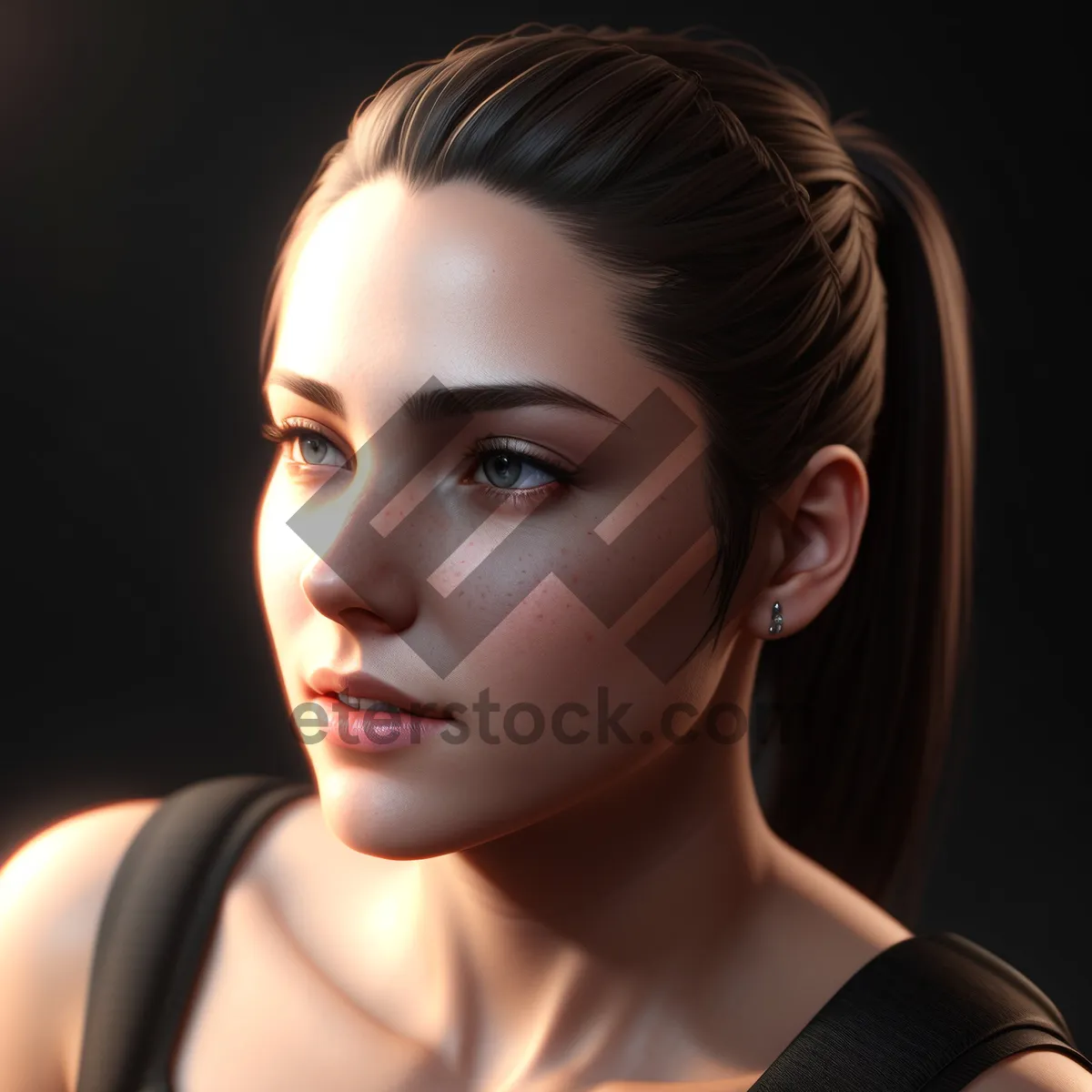 Picture of Captivating Beauty in Elegant Studio Portrait