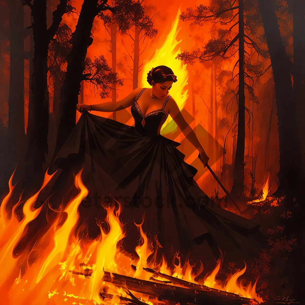 Picture of Fiery Glow: A Captivating Dance of Flames