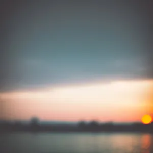 Vibrant Sunset Over Serene Ocean Horizon