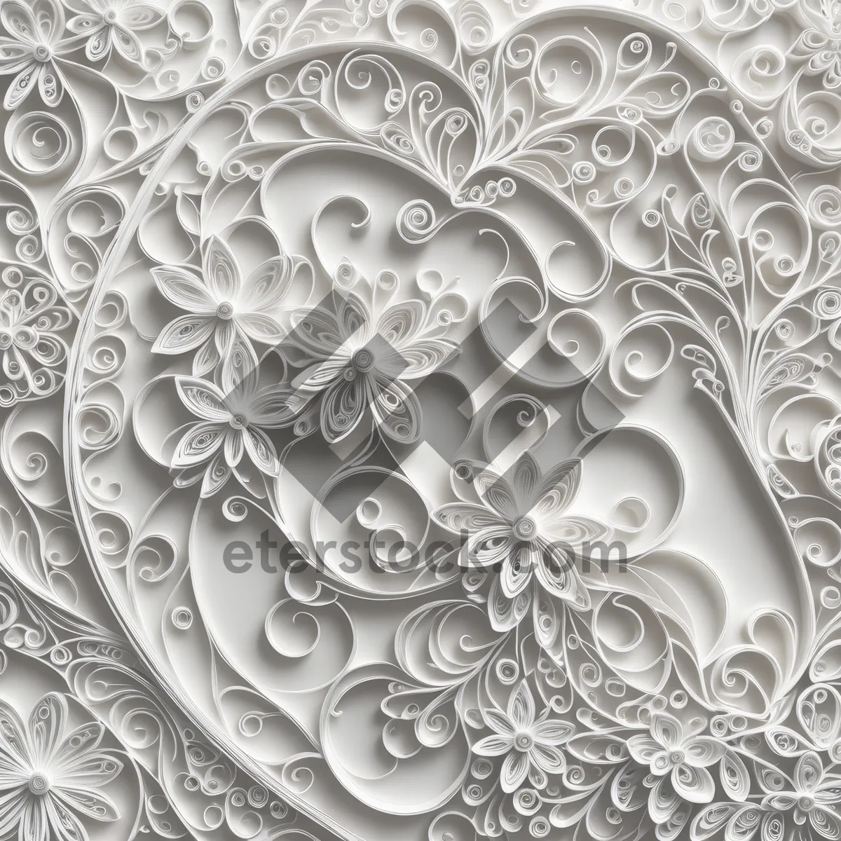 Picture of Vintage Floral Ornament Design Texture - Elegant Wallpaper