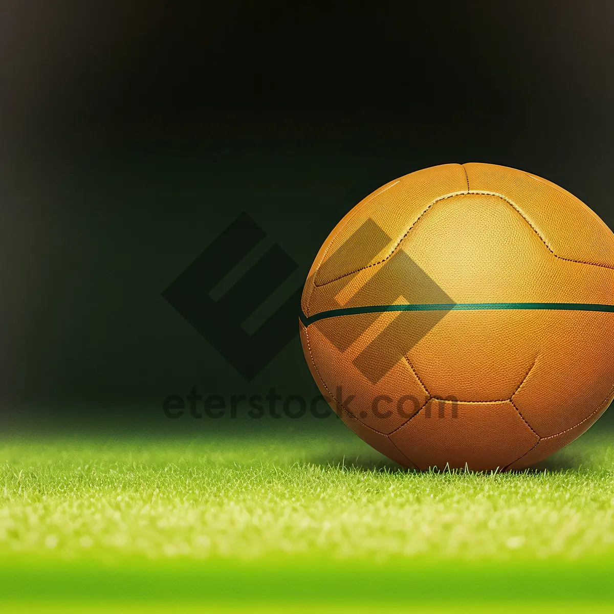 Picture of Vibrant Soccer Ball on Green Grass