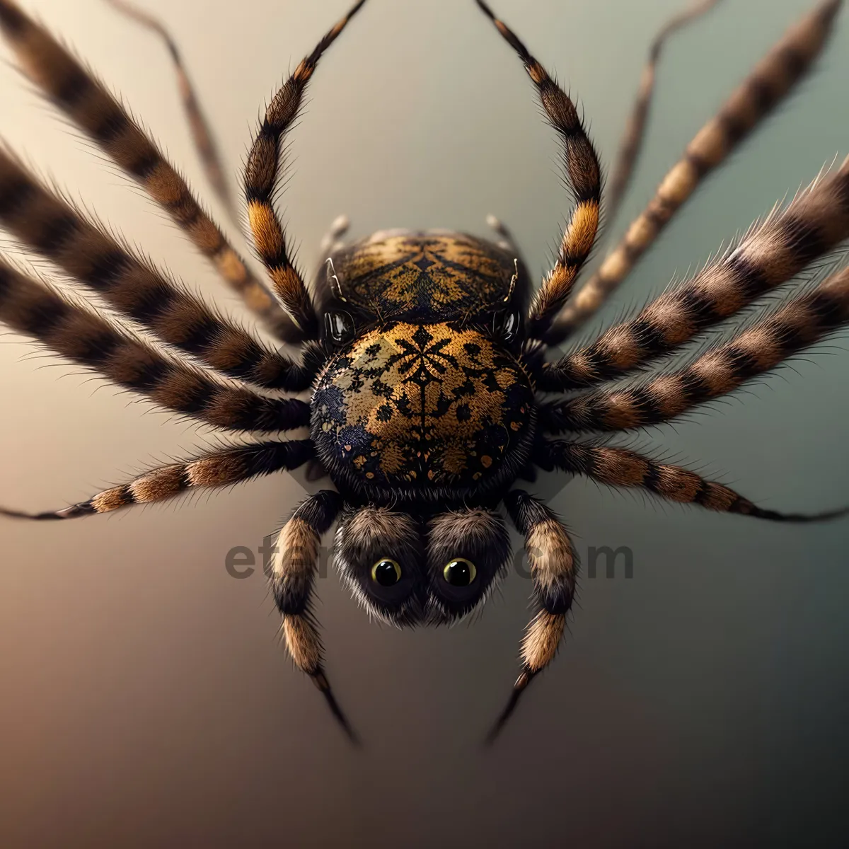 Picture of Black and Gold Garden Spider: Captivating Arachnid in the Garden