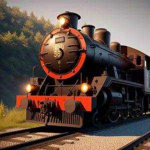 Vintage Steam Locomotive Chugging Along Tracks