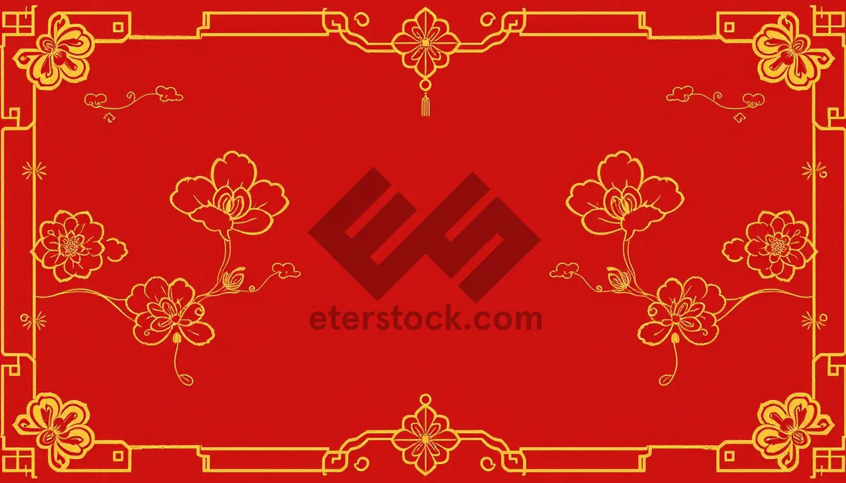 Picture of Floral Pattern Wallpaper Design with Holly and Plant Elements