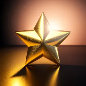 Shining Star Icon Design with Pyramid Shape