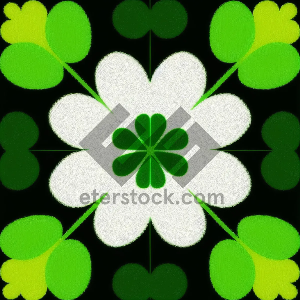 Picture of Floral Clover Pattern: Seamless decorative art with light textures