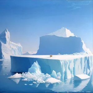 Frozen Serenity: Arctic Glacier in Winter Wonderland
