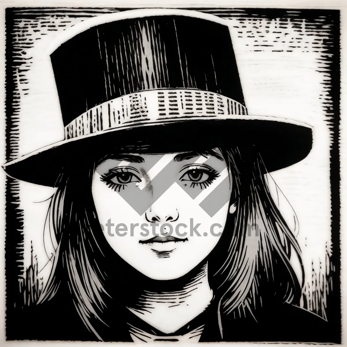 Picture of Fashionable Black Sombrero: Stylish Hat for Portrait