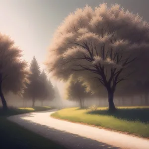 Serene Summer Highway Through Lush Countryside