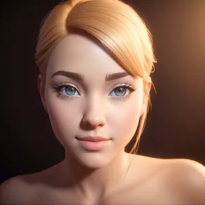 Radiant Beauty: Model's Flawless Closeup Portrait