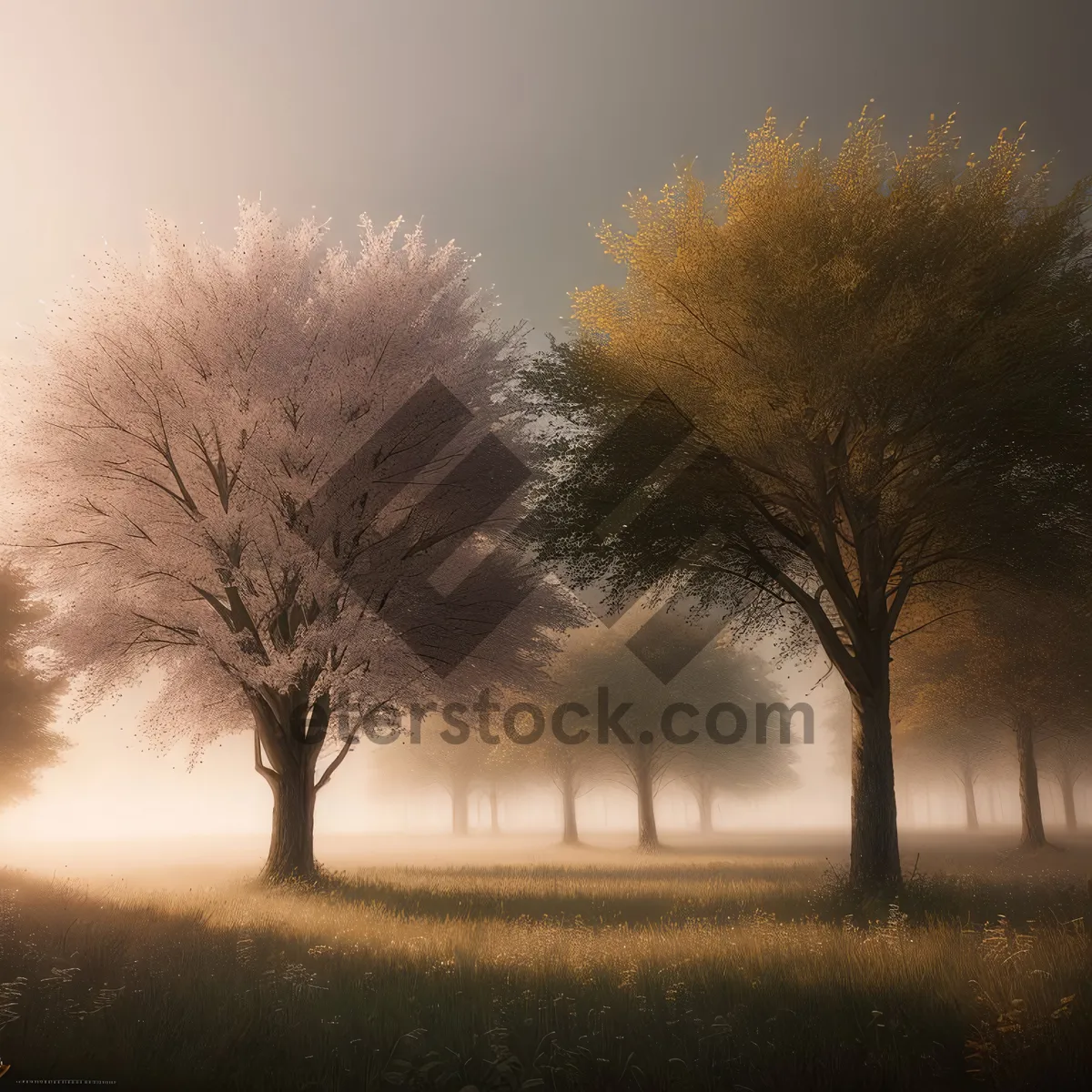 Picture of Enchanting Winter Sunset Over Snow-covered Countryside