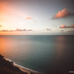 Glorious Sunset over the Tranquil Ocean