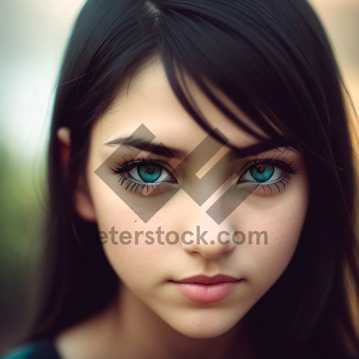 Picture of Stunning Brunette Model with Captivating Eyes