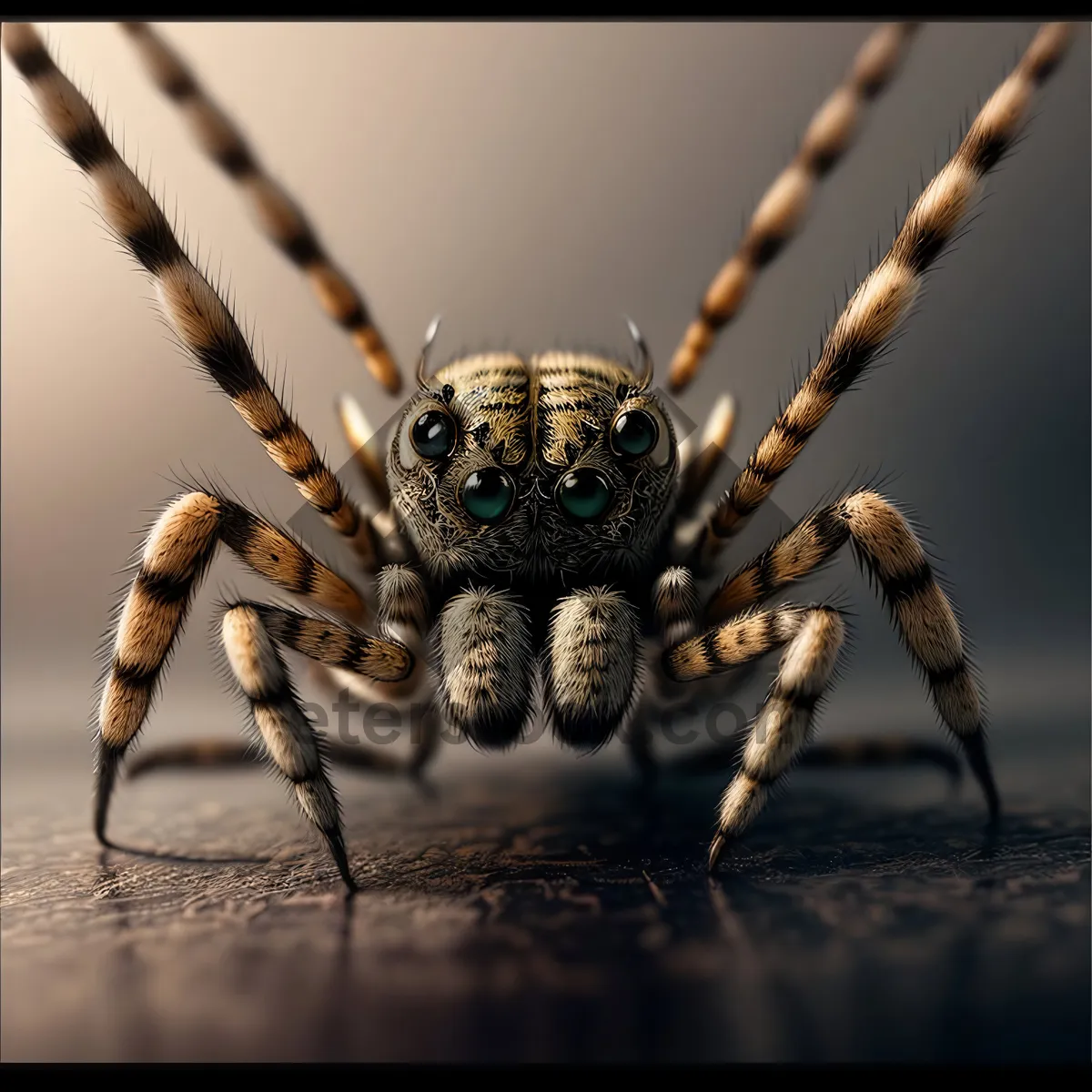Picture of Black and Gold Garden Spider: Majestic Arachnid in Close View