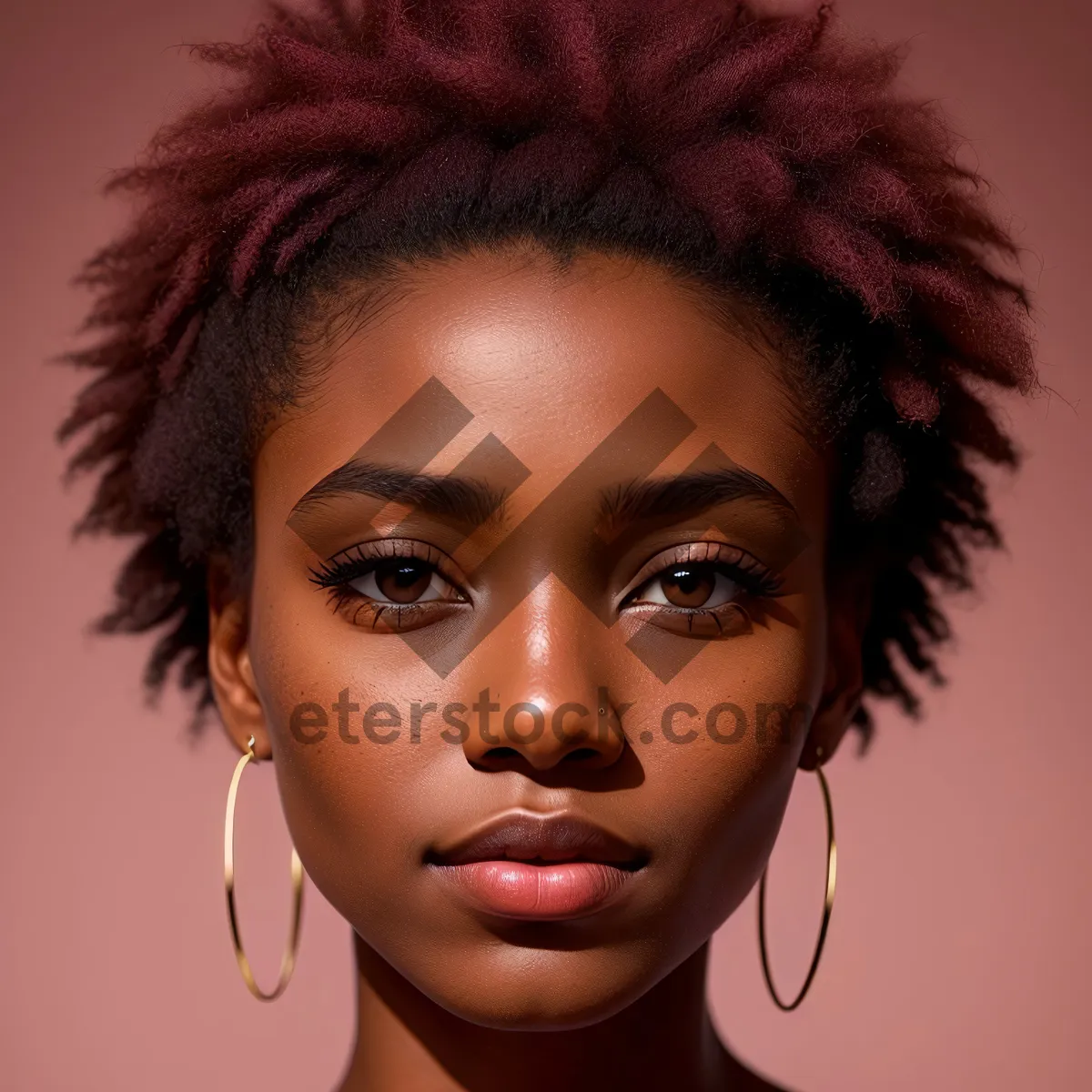 Picture of Gorgeous Afro-Styled Fashion Model with Captivating Eyes