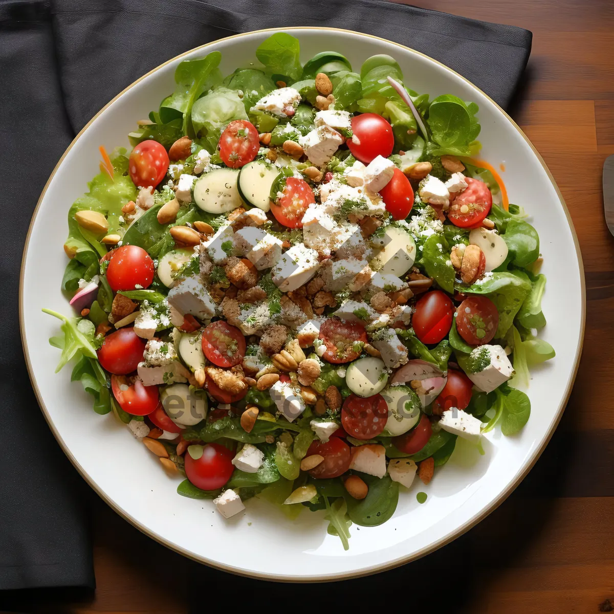 Picture of Fresh Gourmet Salad with Chickpeas and Cheese