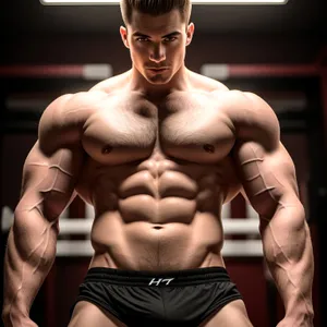 Muscular male model showcasing athletic strength and power