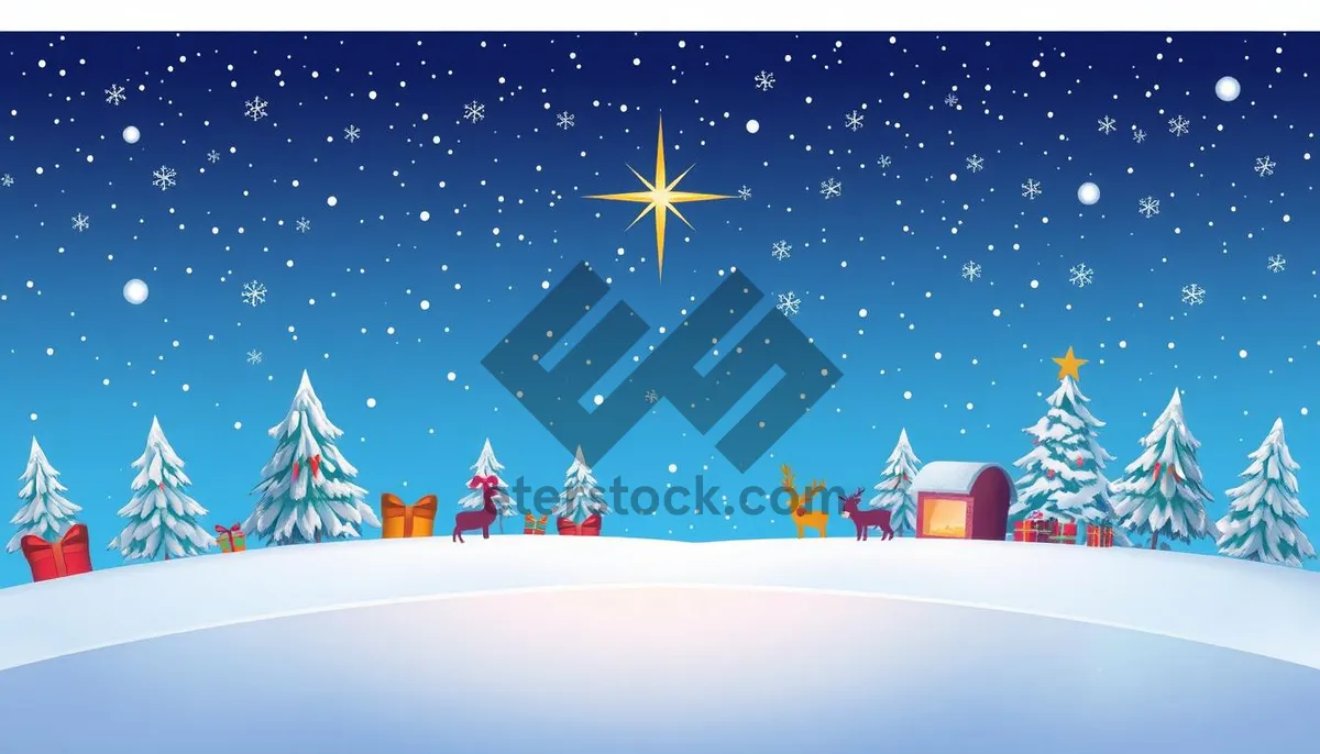 Picture of Night Sky Winter Celebration Greeting Card Design