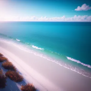 Serene Seascape: Beach Bliss Under Sunny Skies