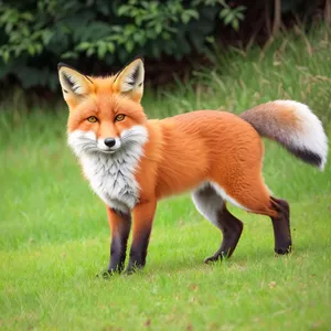 Curious Red Fox Peeking Through Fur