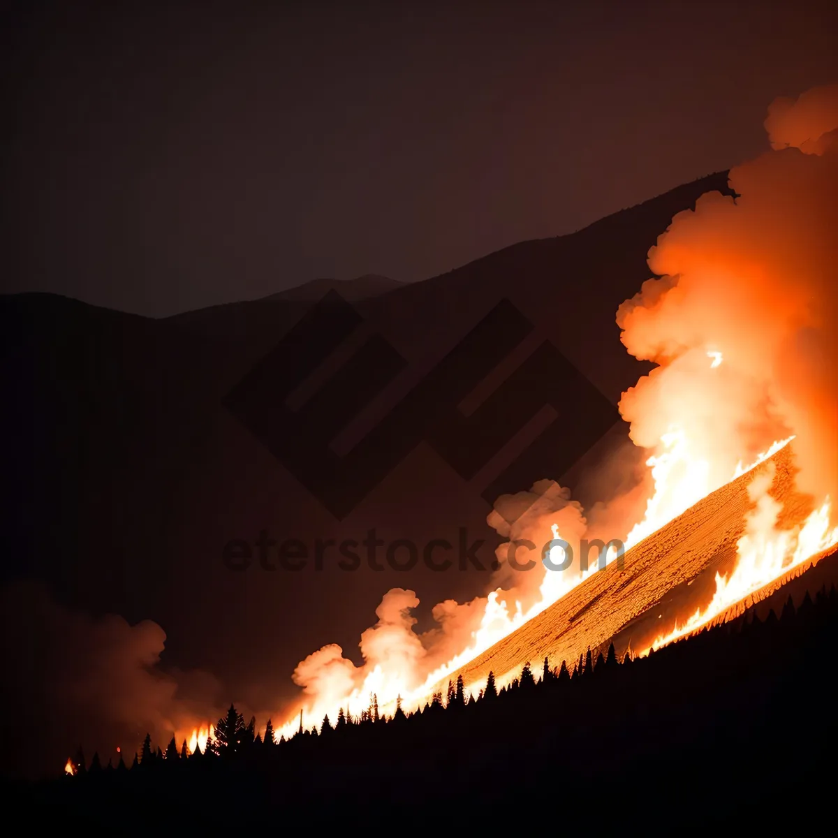 Picture of Glowing Sunset Sky with Fiery Orange Hues