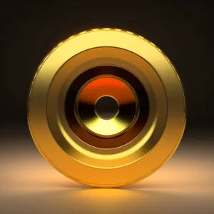 Shiny Black Acoustic Circle in 3D Light.