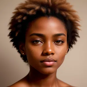 Seductive Afro Model with Stunning Closeup Portrait