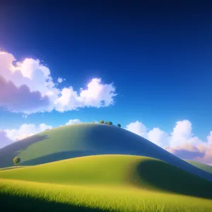 A Serene Countryside Escape: Rural Landscape Under a Clear Sky