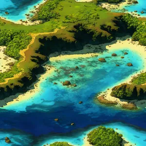 Idyllic Coastal Oasis: Pristine Waters meeting Sandy Shores