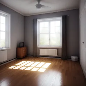 Modern Comfort: Cozy Living Room with Wood Parquet Flooring