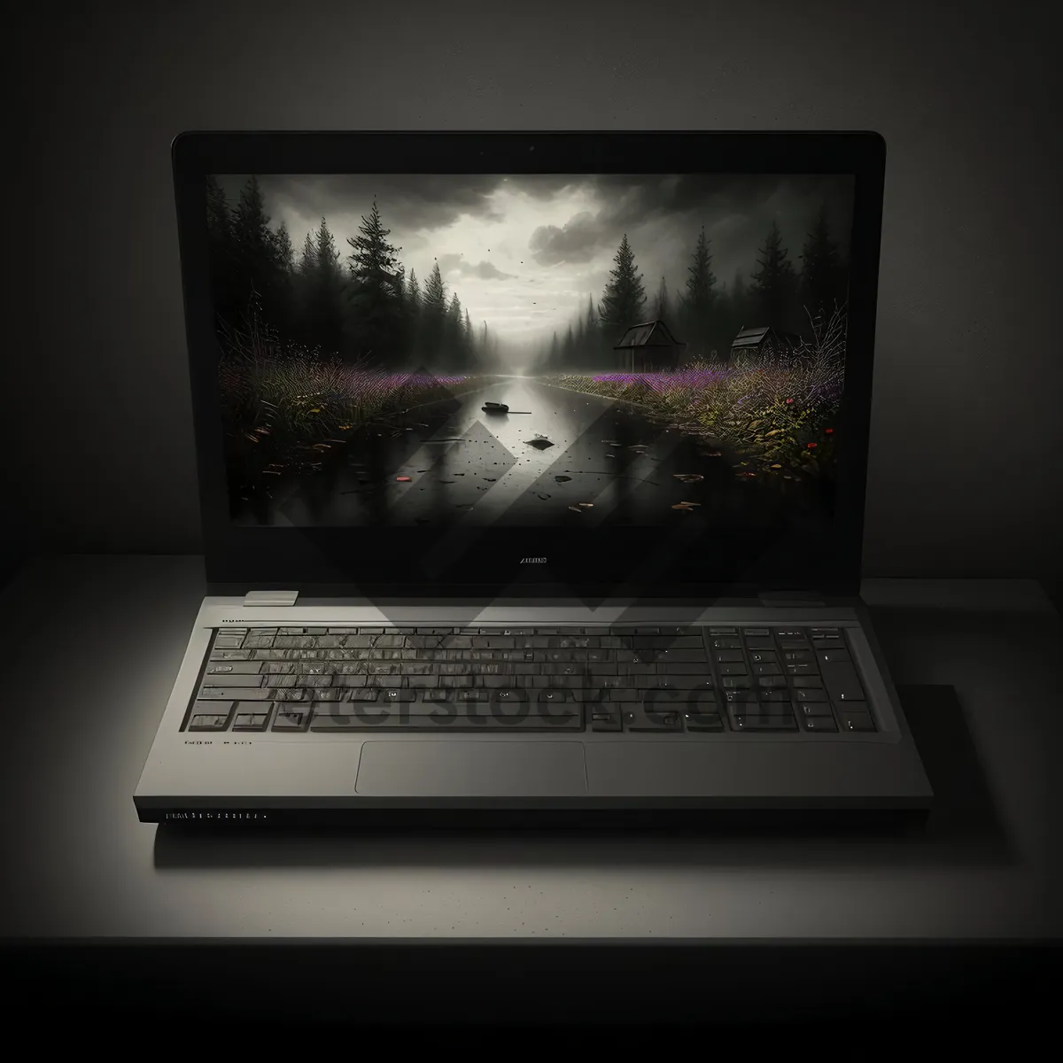 Picture of Portable laptop with sleek silver design