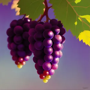 Autumn Harvest: Purple Grape Vineyard Winery Cluster