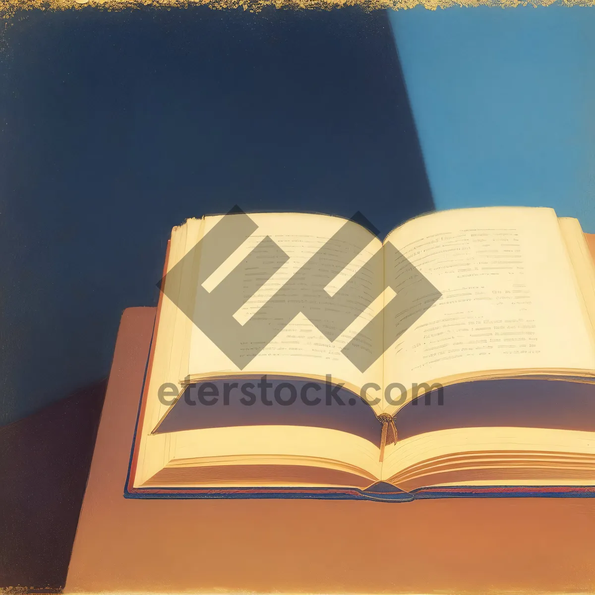 Picture of Old Open Book with Blank Pages