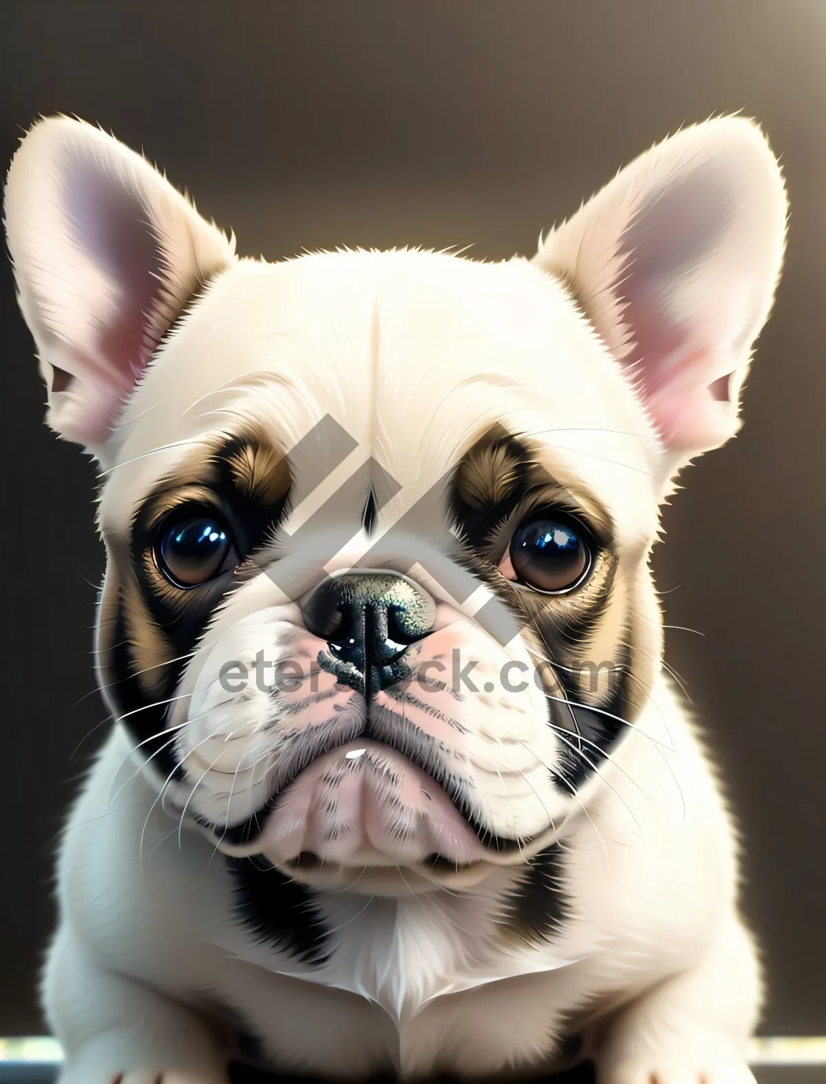 Picture of Adorable Terrier Bulldog Puppy with Wrinkled Wrinkle