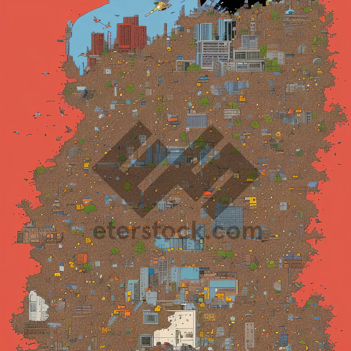 Picture of Colorful World Puzzle Map Texture