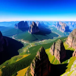 Scenic Mountain Lake Reflection with Clear Blue Sky