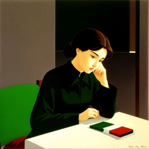 Smiling Businesswoman Working on Laptop in Office