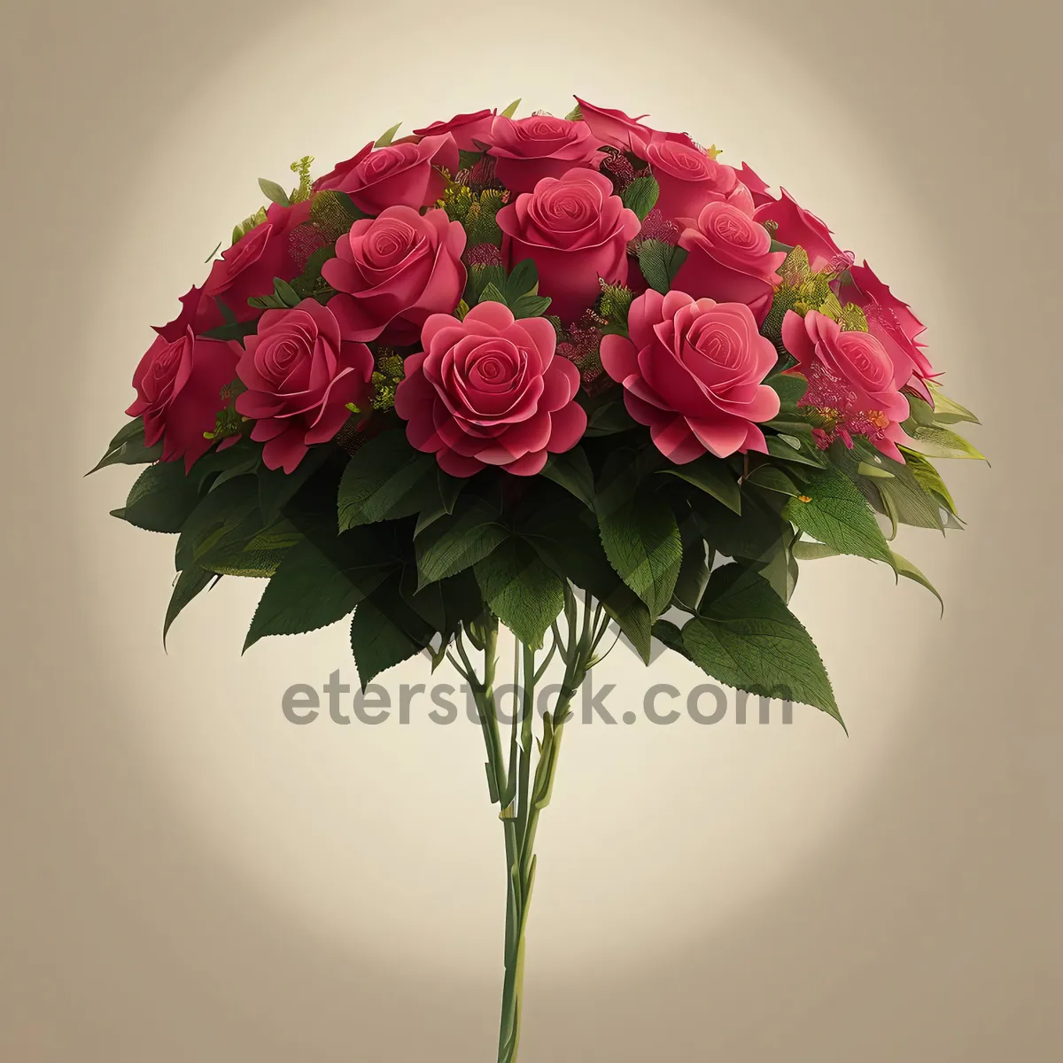 Picture of Pink Floral Bouquet in Vase: Lovely Spring Wedding Gift
