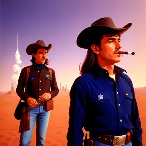 Stylish Cowboy Hat - Portrait of a Man