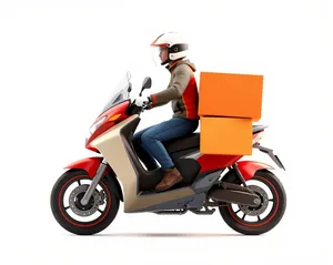 Cartoon motor scooter silhouette art illustration.