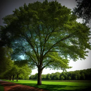 Linden Park's Serene Tree-lined Countryside in Autumn