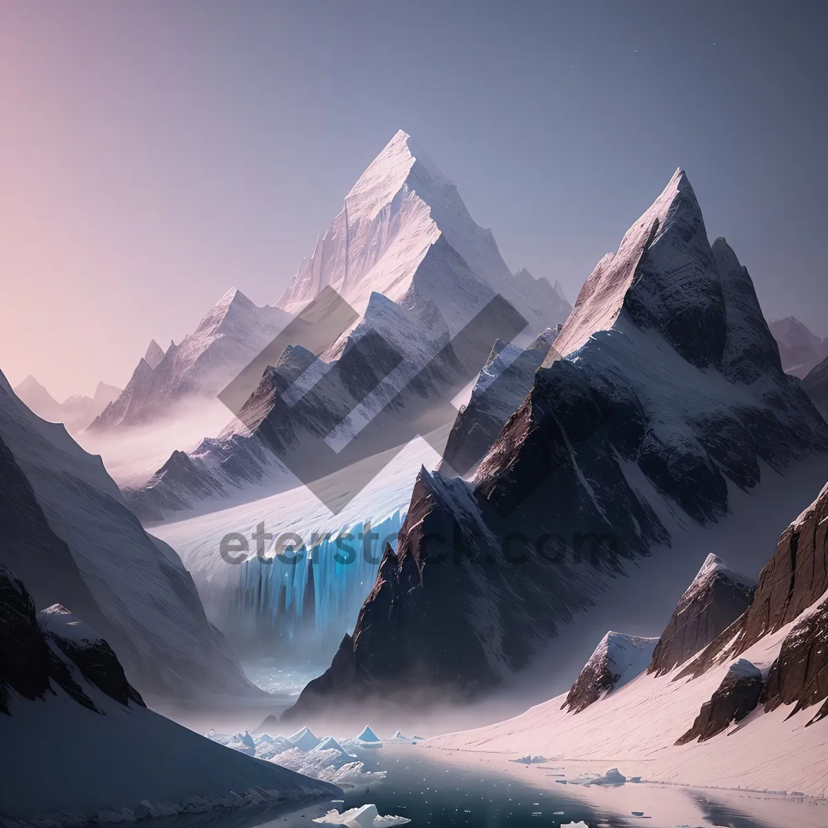Picture of Snowy Alpine Skyline: Majestic Peaks and Pristine Glaciers