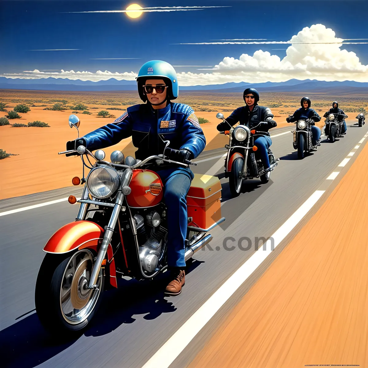 Picture of Adrenaline Rush: Speeding Motorcycle on Open Road