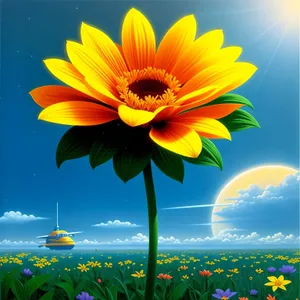 Vibrant Sunflower Blossom in Sunny Garden