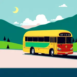 Urban Transit Commuter Bus in Motion