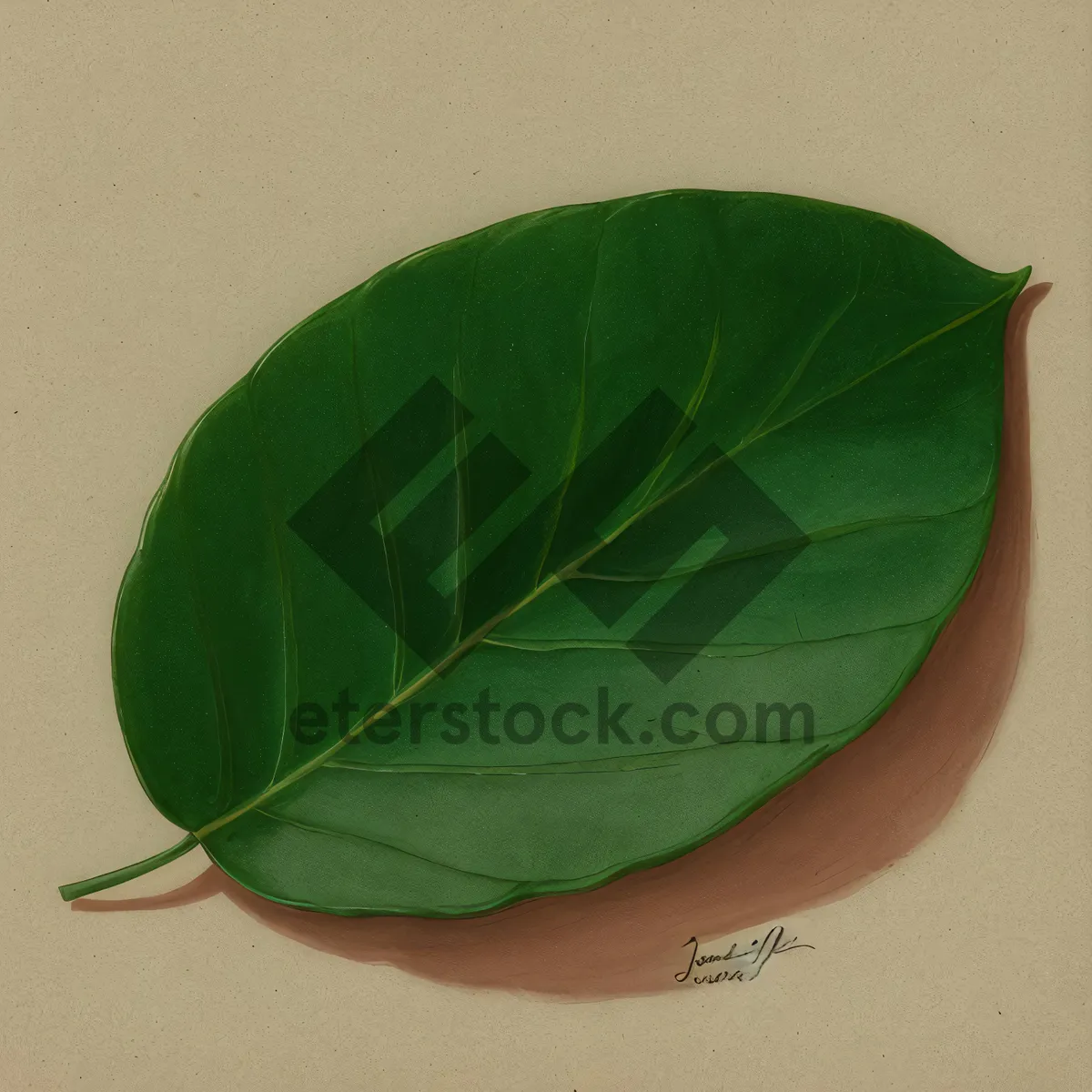 Picture of Bright Flamingo Flower Leaf in Spring Garden