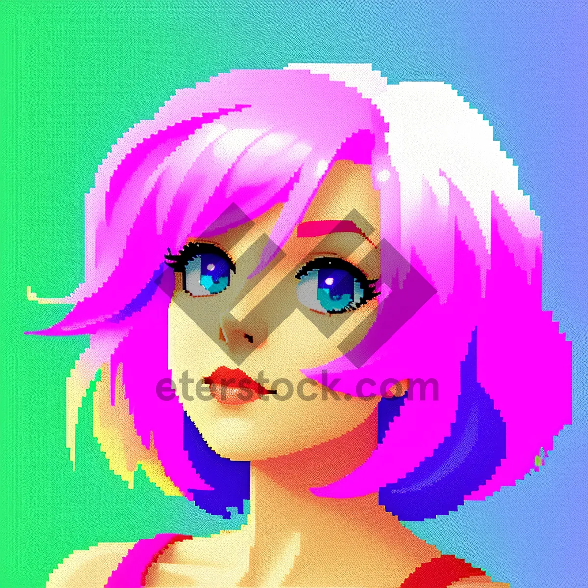 Picture of Joyful Fashion Portrait: Fun and Fabulous Cartoon Model with a Big Smile