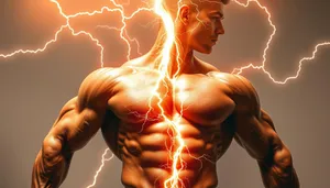 Hot Bodybuilder with Flaming Abs