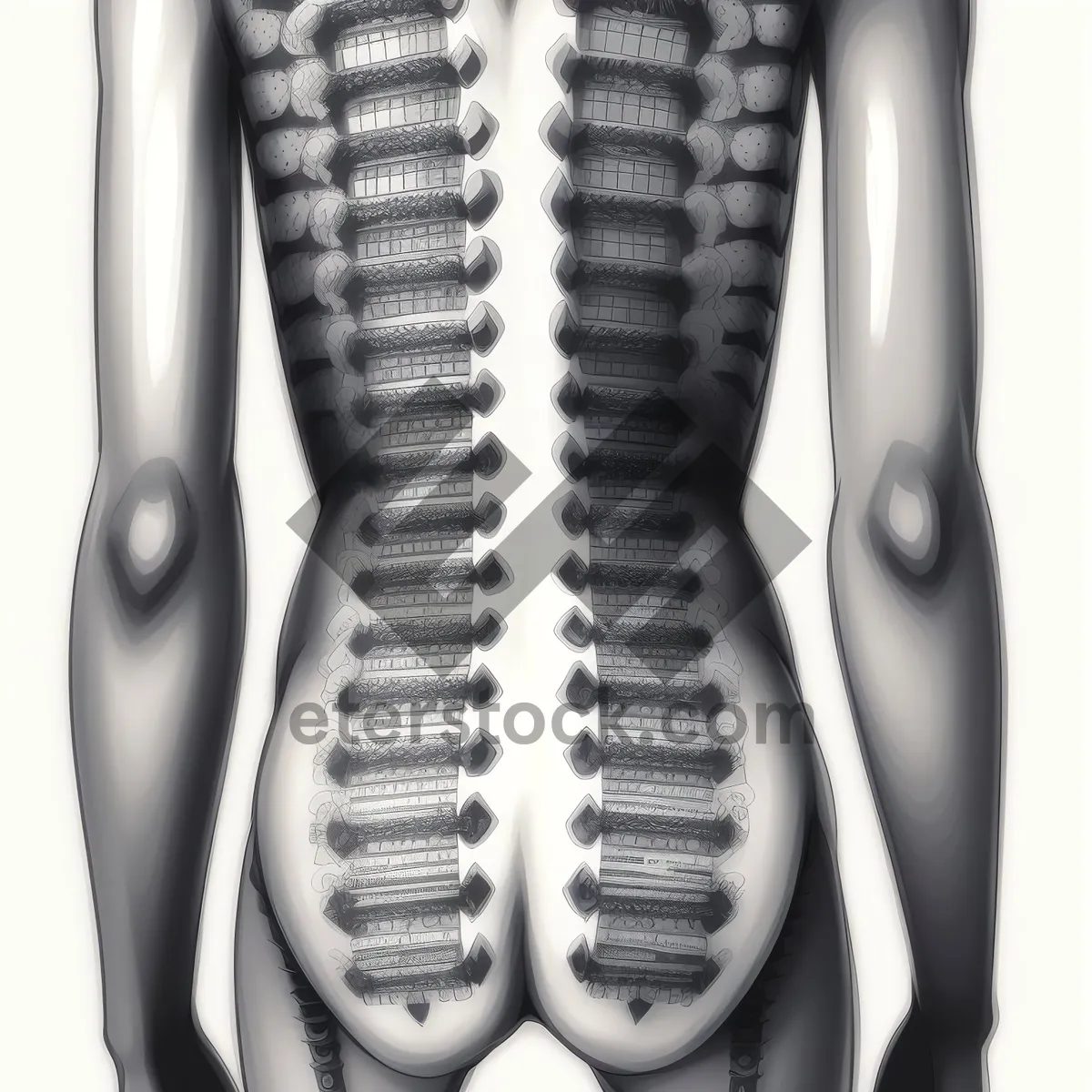 Picture of 3D Human Abdominal X-Ray: Anatomy Revealing Skeletal Health