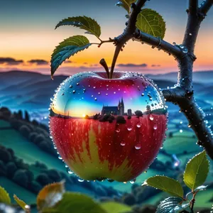 Fresh and delicious red apple from organic grove